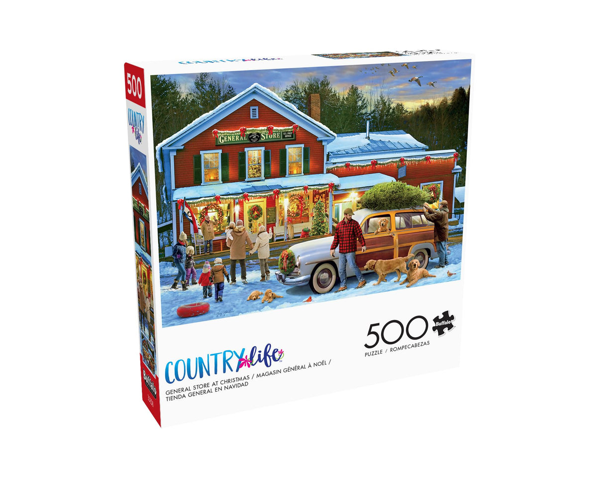 Buffalo Games - Greg Giordano - General Store at Christmas - 500 Piece Jigsaw Puzzle for Adults -Challenging Puzzle Perfect for Game Nights - Finished Size is 21.25 x 15.00 Buffalo Games