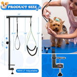 Breeze Touch Dog Grooming Table Arm with Clamp 32in, Pet Dog Grooming Table for Small Dogs at Home Foldable, Cat Dog Grooming Harness Stand Holder Portable for Trimming Nails, Drying, Haircut Breeze Touch