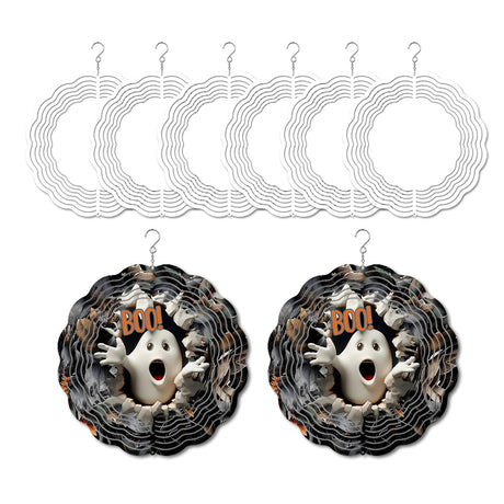 6 Pack 10 inch Sublimation Wind Spinner Blanks, 2 Sided Printable Sublimation Stainless Steel Metal Wind Powered Kinetic Sculpture for Yard and Garden, Heat Press Transfer Sublimation Blank Products Wefanify