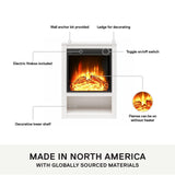 Ameriwood Home Clermont 22 Inch Electric Fireplace with Mantel and Shelf, Replaceable Fireplace Insert Heater, Realistic Log and Flame Effect, for Living Room or Bedroom, Ivory Oak Ameriwood Home