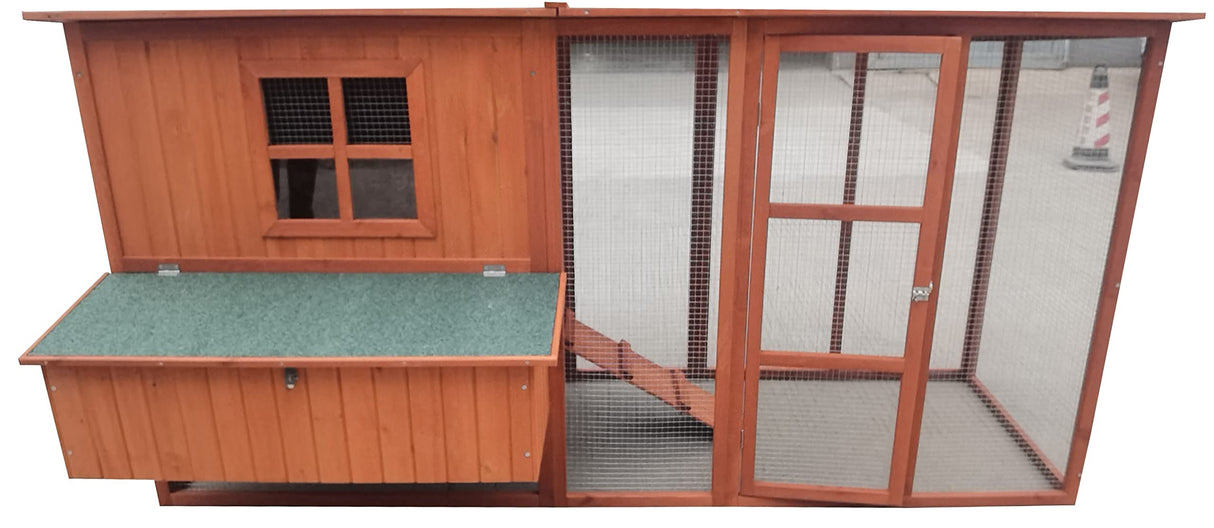 Omitree 87" Wood Chicken Coop Backyard Hen House 4-6 Chickens 3 Nesting Box & Run New Omitree