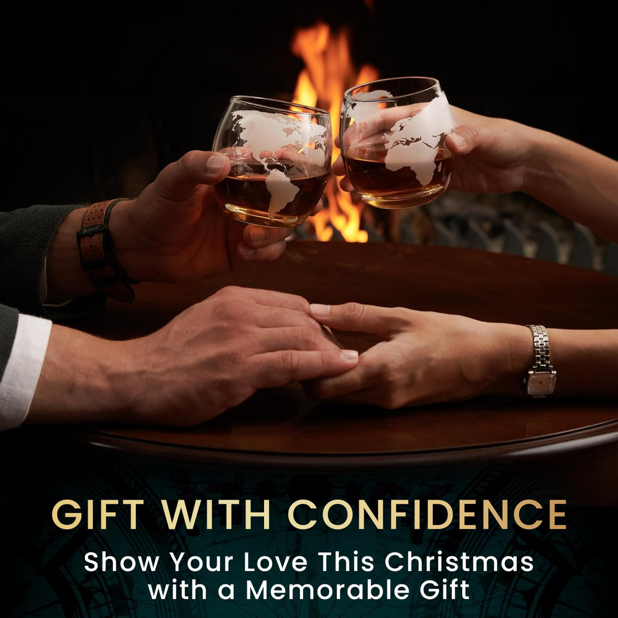 Globe Whiskey Decanter Gift Set by Royal Reserve | Etched World Map Globe Decanter 29 oz 850 ml with Glasses for Bourbon, Liquor – Whiskey Gifts for Men Dad Boyfriend Husband Royal Reserve