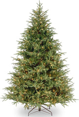 National Tree Company Pre-Lit 'Feel Real' Artificial Full Christmas Tree, Green, Frasier Grande, White Lights, Includes Stand, 7.5 Feet National Tree Company