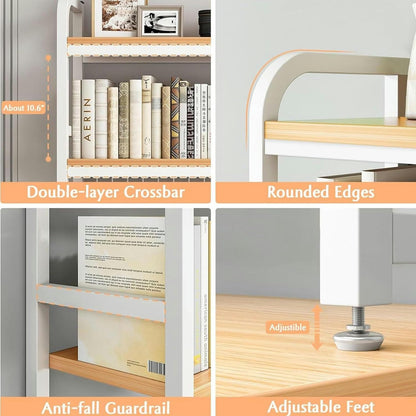 2-Tier Metal Desktop Bookshelf for Stylish Office and Dorm Storage - WoodArtSupply