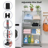 hiLISS Heavy-Duty 4 Tiers Chrome Steel Wire Shelving NSF Certified. Adjustable Storage Rack for Kitchen,Garage,and Laundry Utility Room (Chrome-4Tiers-36x14x54) hiLISS