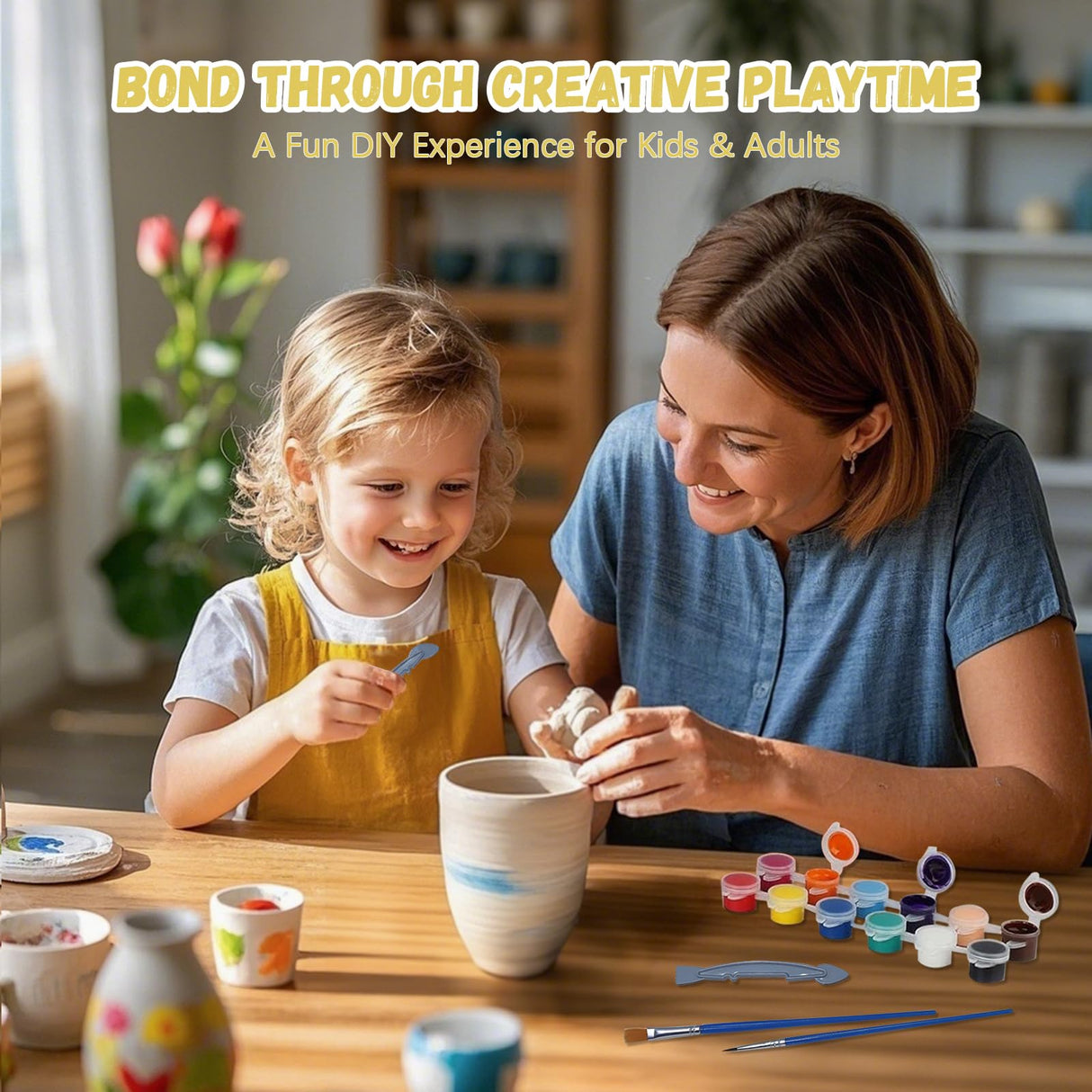 NISCHA Pottery Wheel for Kids - Arts and Crafts Kits with Drawing Supplies for Beginner - Creative Birthday Gifts for Girls & Boys Ages 6 7 8 9 10 11 12 13+ NISCHA