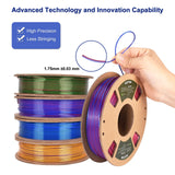 IKSYTEM 3D Printer Filament Bundle, Dual Color Filament, Silk PLA Filament 1.75mm Bundle, Silk Gold Purple, Silk Red Green, Silk Blue Green, Silk Red Blue, 3D Printing Filament, 250gX 4 PLA Spools IKSYTEM