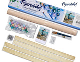 Figured'Art Paint by Numbers Kit for Adults Feet in Water During Summer 16"x20" - Craft Art Painting Rolled Canvas with DIY Wooden Frame Figured'Art