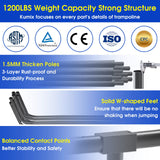 SKYUP 2025 Upgraded 8 10 12 14 15 16 FT 1500lbs Tranpoline for Kids and Adults with Light+Sprinkler+Socks, Recreational Tranpoline with Basketball Hoop, Ladder, ASTM Approved Tranpoline for 7-10 Kids SKYUP