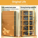 5-Tier Curio Display Cabinet, Storage Shelves with Acrylic Door, Collectibles Toy Organizers Rack & Display Shelf, Display Case for Playroom Bedroom Toddler's Room Kids Bookcase (Wooden double door) iusyugh