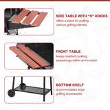 Royal Gourmet CC1830W 30-Inch Charcoal Grill with Offset Smoker and Wood-Painted Side Table, Outdoor Smoker Grill with 811 Sq. In. Cooking Area for Outdoor Barbecue Event, Black Royal Gourmet