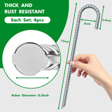 Eurmax USA Trampolines Stakes Heavy Duty Ground Stakes Canopy Parts Wind Stake with Rope 12 Inch Heavy Duty Stake Safety Ground Anchor Galvanized Steel J Shaped, Pack of 4(Gray) Eurmax