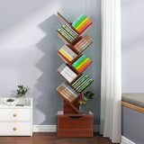 Hesitroad Tree Bookshelf,9 Tiers Bookshelf with Drawer,Retro Floor Standing Bookcase,Tall Wood Book Storage Rack for CDs/Movies/Books,Utility Book Organizer Shelves for Bedroom, Living Room, Home Off Hesitroad
