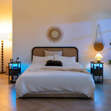 Yoobure End Table with Charging Station, Narrow Side Table with Adjustable Fabric Drawer, 3-Tier End Tables Living Room, Small Nightstand with Outlets, LED Skinny Night Stand for Bedroom Small Spaces Yoobure