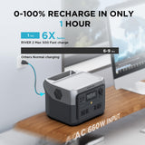 EF ECOFLOW Portable Power Station RIVER 2 Max 500, 499Wh LiFePO4 Battery/ 1 Hour Fast Charging, Up To 1000W Output Solar Generator (Solar Panel Optional) for Outdoor Camping/RVs/Home Use EF ECOFLOW
