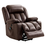 COOSLEEP Power Lift Recliner Chair for Elderly with Massage and Heat, Breathable Leather Recliner Chair for Adults, 2 Cup Holders, USB Ports, Electric Support of Metal,Remote, Xmas Gift(Borwn) COOSLEEP HOME