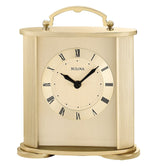 Bulova Clocks B1719 Arthur Brushed Gold 6.5”H x 5.5” W x 2.25” D Bulova