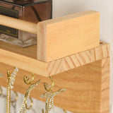 Zhithink Wall Mounted Necklace Hanger, Necklace Holder, Necklace Organizer, Hanging Jewelry Organizer with 30 Hooks, Wall Mounted Jewelry Organizer for Necklace Earrings and Rings(Wood) Zhithink