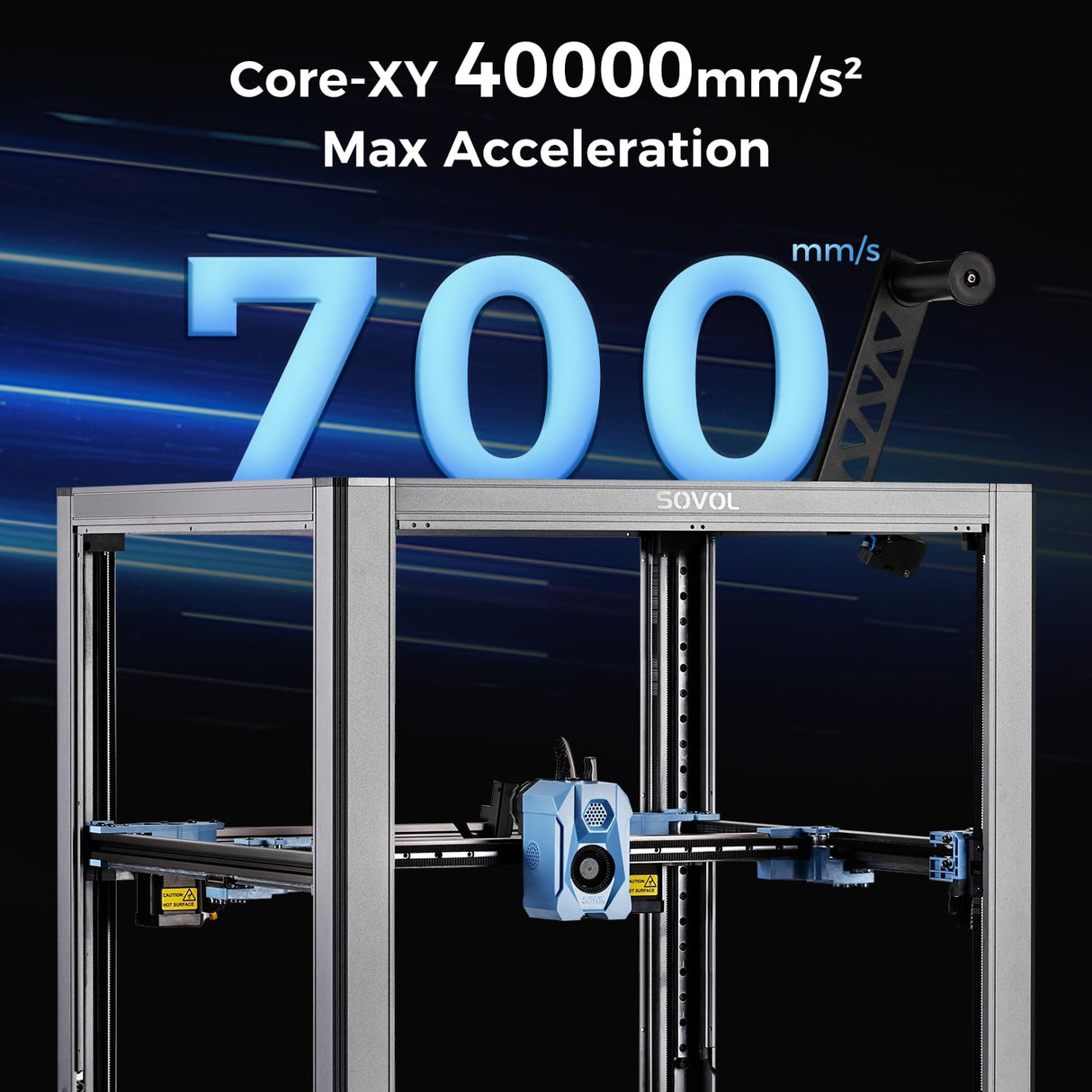 Sovol SV08 Core-XY 3D Printer Voron 2.4 Open Source, 700mm/s High Speed 3D Printers with 300℃ Clog-Free Hotend & Camera, Auto Leveling with 4 Independent Z Motors, Large Print Size 13.8x13.8x13.6in Sovol