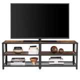VASAGLE TV Stand, TV Console for TVs Up to 65 Inches, TV Table, 55.1 Inches Width, TV Cabinet with Storage Shelves, Steel Frame, for Living Room, Bedroom, Rustic Brown and Black ULTV094B01 VASAGLE
