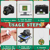 JNENERY Round Sublimation Key Chains Blanks, 60PCS Sublimation Keychain Blanks Bulk, Sublimation Charm Accessories for Cup, MDF Blank Double Sided with Plastic Pearl Chain for DIY and Craft JNENERY