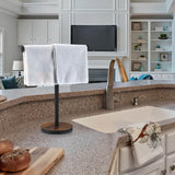 BCOZLUX Towel Holder Stand, Countertop Hand Towel Stand for Bathroom and Kitchen, Free Standing Counter Towel Rack with Weighted Wood Base, Rustic Black and Brown BCOZLUX