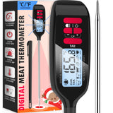 Antonki Digital Meat Thermometer with Backlight, Long Food Temperature Probe Instant Read Food Thermometer for Cooking and Baking, Kitchen, Candy, Grill, BBQ, Oil - Battery Included Antonki