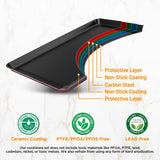 NutriChef 8-Piece Nonstick Stackable Bakeware Set - PFOA, PFOS, PTFE Free Baking Tray Set w/Non-Stick Coating, 450°F Oven Safe, Round Cake, Loaf, Muffin, Wide/Square Pans, Cookie Sheet (Plum) NutriChef