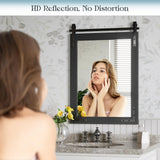Mestikits Farmhouse Bathroom Vanity Mirror, 22"x30" Black Farmhouse Mirror with Rustic Wood Framed, Rectangle Wall Decorative Mirrors for Entryway, Living Room, Bedroom Mestikits
