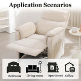 Small Recliners for Small Spaces, Adjustable Electric Recliner Chairs for Adults, Ultra-Comfy Chenille Power Recliner Chair w/Side Pockets & Remote for Nursery, Living Room, Bedroom (Beige) MWrouqfur