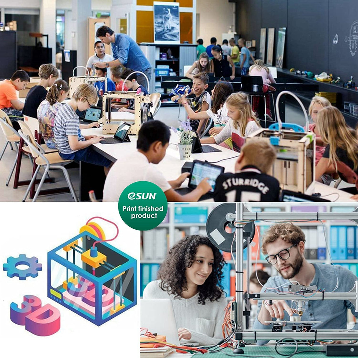 eSUN PETG Filament 1.75mm, 3D Printer Filament PETG, Dimensional Accuracy +/- 0.05mm, 1KG Spool (2.2 LBS) 3D Printing Filament for 3D Printers, Solid Black eSUN