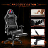 AA Products Gaming Chair Ergonomic High Back Computer Racing Chair Adjustable Office Chair with Footrest, Lumbar Support Swivel Chair - Black AA Products Inc.