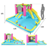 JOYMOR Inflatable Bounce House with Double Water Slide for Kids Toddler Age 3-10, Splash Pool Water Cannons, Ring-Toss Games for Outdoor Backyard Fun Water Toys, Indoor Bouncy Castle with Air Blower JOYMOR