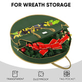 BALEINE Premium Wreath Storage Container, Oxford Christmas Wreath Storage Bags with Durable Tarp Material and Reinforced Handle for Holiday Xmas (Green, 30") BALEINE