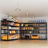 Storage Shelves Heavy Duty 2 PCS,60" L x 24" W x 78" H Garage Storage Shelves Unit Loads 3700LBS, 5-tier Adjustable Metal Industrial Utility Shelf Rack for Kitchen, Laundry Room, Warehouse, Basement ROOMTEC