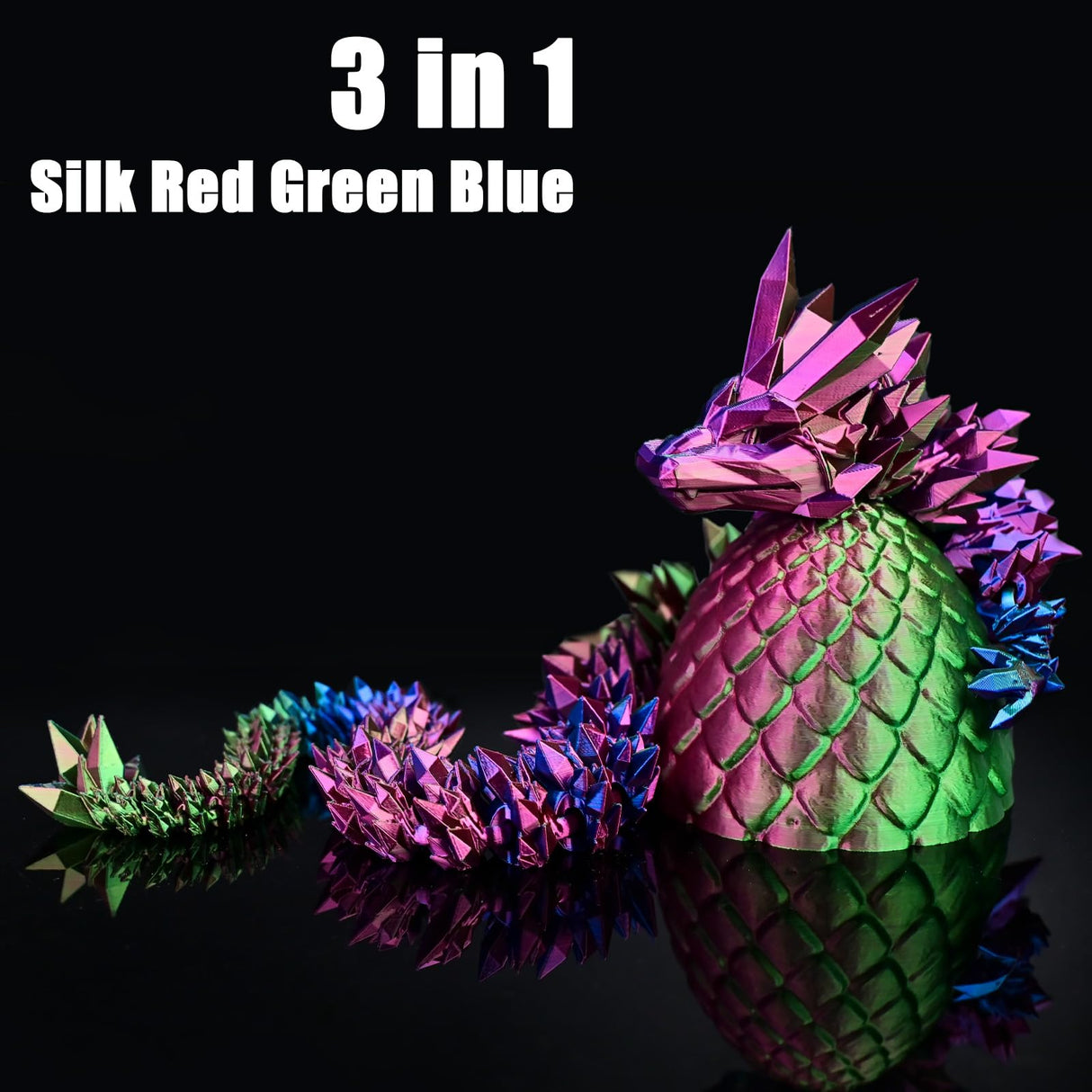 LOCYFENS PLA Filament 1.75mm, Silk Rainbow Color PLA Filament, Tri Color 3D Printer Filament Red Blue Green, Fit to AMS, 1kg/Spool LOCYFENS