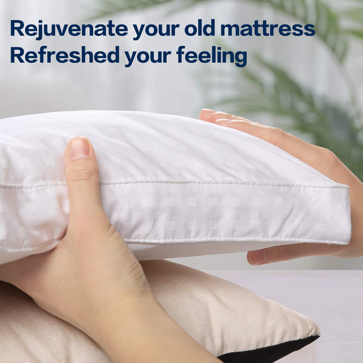 COHOME Queen Size Mattress Topper Extra Thick Cooling Mattress Pad 400TC Cotton Top Plush Down Alternative Fill Pillow Top Mattress Cover with 8-21 Inch Deep Pocket (60x80 Inches, White-Classic) COHOME