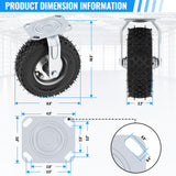 8 Inch Pneumatic Caster Wheels Set of 4 (2 Swivel/2 Rigid),Heavy Duty Casters,Tolerable 880 LBS,Rubber Knobby Tread for Workbench, Cart, Trolley,Wagon and Shelves VELPAX