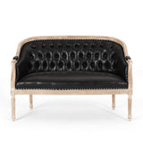 Christopher Knight Home Faye Tufted Upholstered Loveseat - Midnight Black/Gray Christopher Knight Home
