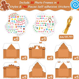 chiazllta 30 Packs Christmas Picture Frame Craft Kits for Kids, Xmas DIY Gingerbread Candy Craft Holiday Art Favor Home Class Game Activities for Kindergarten Preschool chiazllta