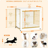 DWANTON Dog Crate Furniture with Cushion, Wooden Dog Crate with Double Doors, Dog Furniture, Dog Kennel Indoor for Small/Medium/Large Dog，End Table, Small, 27.2" L, White Dwanton