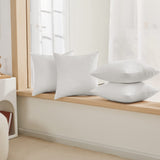 Deconovo 4 PCS Pillow Covers 18x18, No Insert - Faux Linen Sublimation Cushion Covers White Blank Pillow Covers, Throw Pillow Cases for Sofa, 18x18 Inch Natural White, Set of 4, Case Only Deconovo