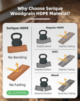 Serique 4-in-1 Multifunctional Folding Adirondack Rocking Chair, Patio Chair with Retractable Ottoman, Outdoor Chair Wood Texture, Lawn Chair for Porch, Backyard, Pool(Black) Serique