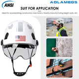Hard Hats Construction OSHA Approved - ANSI Z89.1 Reflective Construction Worker Hat, Vented White Hard Hat with Visor for Men Women, ABS Safety Helmet for Adults,Removavle Chin Strap Aolamegs