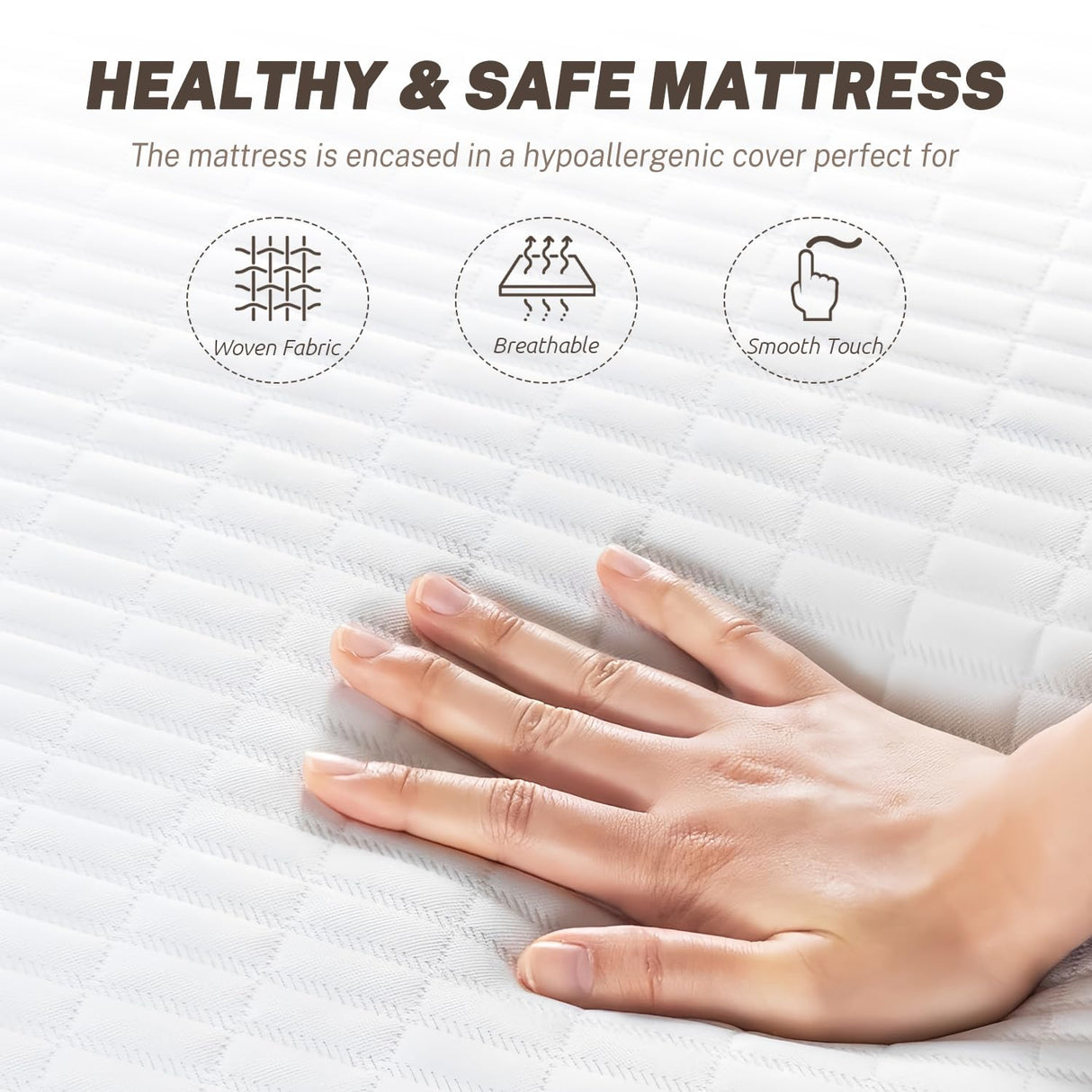 Dopinmin King Mattress, 10 Inch Gel Infused Memory Foam Mattress Medium-Firm Mattress for Pressure Relief & Cooling Sleep, CertiPUR-US Certified, Bed in a Box Dopinmin