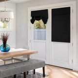 HOMEIDEAS Blackout French Privacy Door Curtains for Door Window,Curtains for Glass, Thermal Insulated Tie Up Shade Window Covering for Bedroom, Black, W26 X L40 Inch, 1 Panel HOMEIDEAS