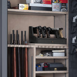 DGWJSU Pistol Rack Gun Safe, Real Wood Handgun Rack Holder for Gun Cabinet Accessories, Rustic Style Gun Rack Organizer for Nightstand, Gifts for Men DGWJSU