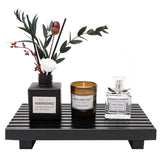 Renawe Black Bathroom Counter Organizer Wooden Display Pedesta Stand Kitchen Countertop Trays Farmhouse Wood Riser Dish Soap Dispenser Holder for Bathroom Decor Kitchen Sink Accessories Vanity Tray Renawe