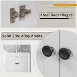 Merax 24" Bathroom Vanity with Sink,Small Bathroom Sink Cabinet with Ceramic Basin,Single Bathroom Vanities Cabinet with 2 Doors and 1 Open Shelf,Solid Wood Frame,White Merax