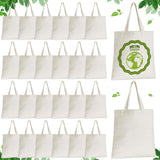 Xuniea 24 Pcs Sublimation Polyester Tote Bag Blank Canvas Bag Bulk Reusable Grocery Shopping Bag Christmas Gift 15 x 16'' (Beige) Xuniea